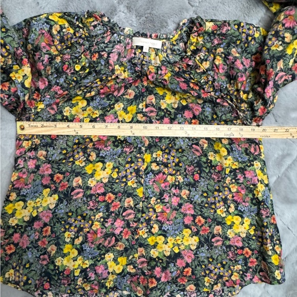 Loveshackfancy Nessa Blouse Size XS In Moonlit Garden Silk Blend Top - Picture 7 of 11